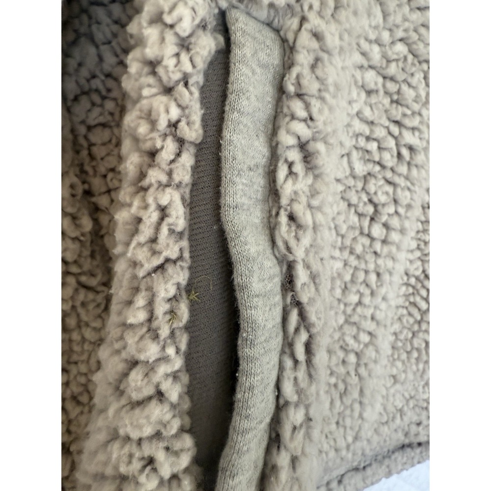 Altar'd State Sherpa Fleece Quarter-Zip Hoodie Gray Mixed Media Women's Large - Picture 10 of 13